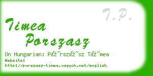 timea porszasz business card